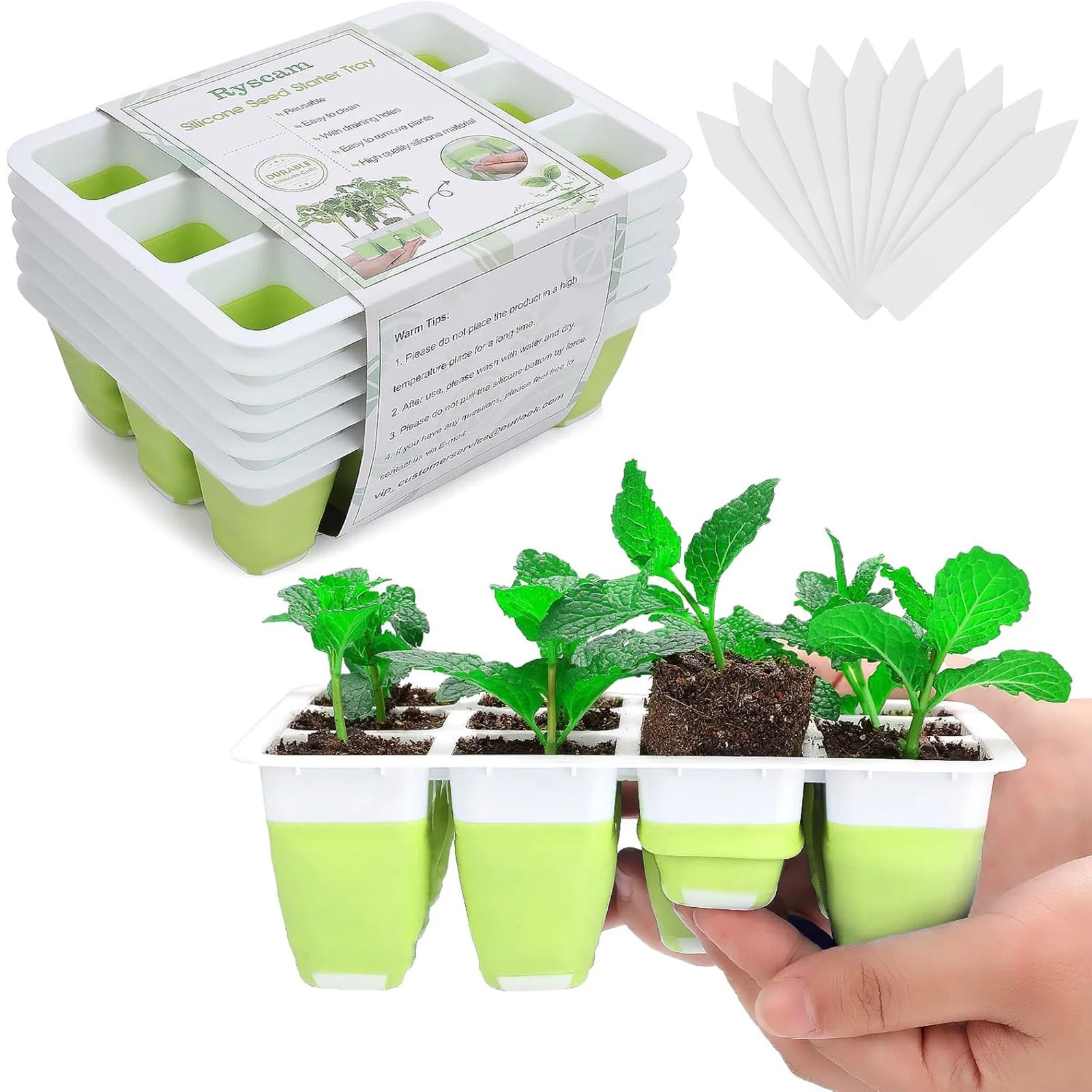 12 Gird Silicone Plants Nursery Pots Breathable Growing Pot with Drain Holes Design for Flower Vegetable Planting