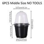 Plant Nursery Pots Humidity Dome Transparent Plastic Pot Planting Containers Cups Planter Small Seed Starting Trays Seedling