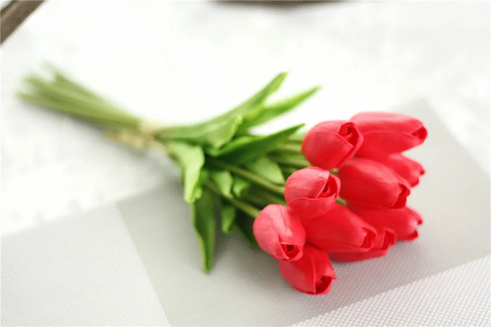 5/10/20Pcs Artificial Tulips Flowers Real Touch Latex Fake Flower Bouquet Wedding Party Home Decor DIY Bridal Bouquet