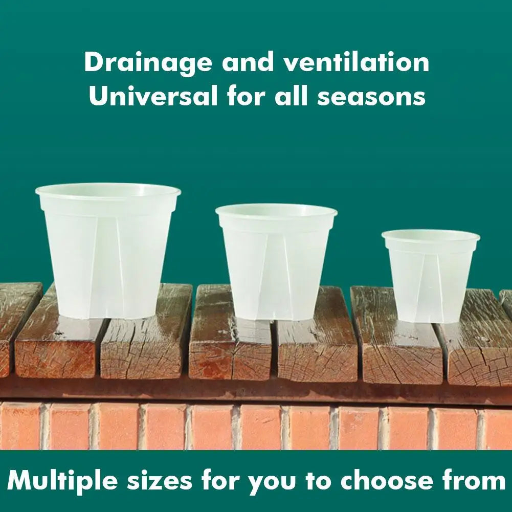 Thickened New Transparent Green Mountain Pot Root Control Pot Rose Green Rose Plastic Flower Pot Gallon Round