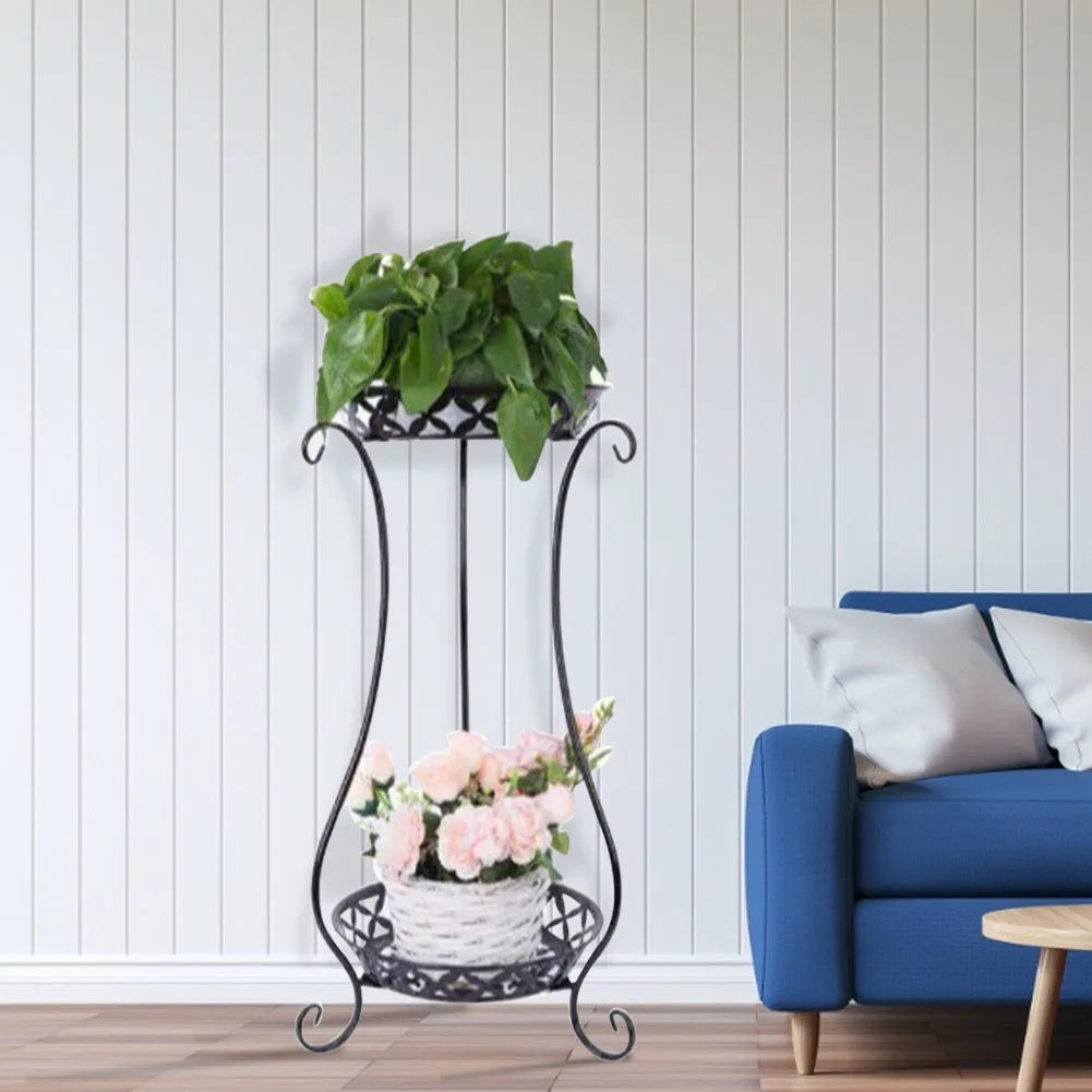 【Lifeideas】2 Tier Tall Vintage Metal Plant Stand