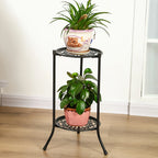 Retro 2-layer metal plant pot rack potted plant display stand balcony garden plant rack