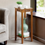 【Breeins】2-Tier Bamboo Plant Stand Classic Chinese Style Flower Stand Home Office Decoration Freestanding