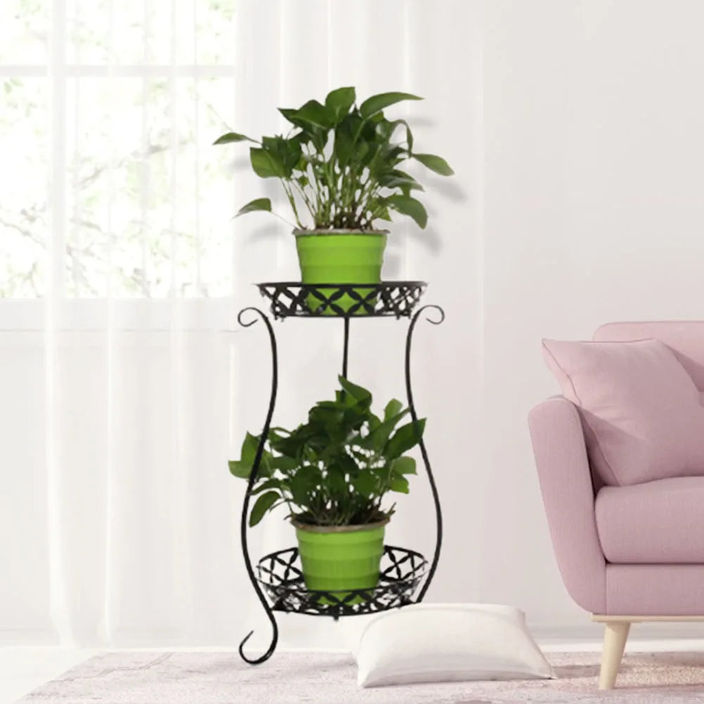 【Lifeideas】2 Tier Tall Vintage Metal Plant Stand