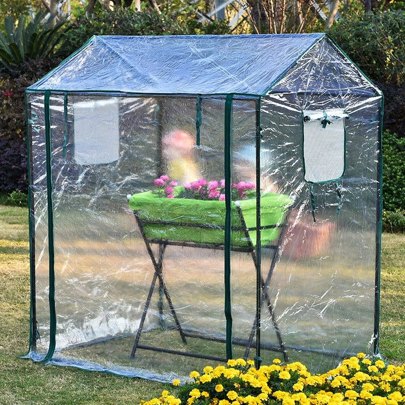 Portable Winter Greenhouse With Frost Proof Cover And Windproof Design For Balcony Plant Shelf Outdoor Garden Use With Rain