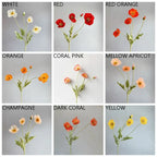 Artificial Flowers Fake Poppy Silk Flowers Long Stem Housewarming Garden Table Wedding DIY Party Wedding Bridal Bouquet Decor