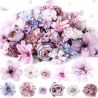 Purple Artificial Flowers Silk Fake Flowers for Home Decor Garden Wedding Decoration Bride Craft Gifts Wreath Bouquet Accessory