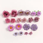 Purple Artificial Flowers Silk Fake Flowers for Home Decor Garden Wedding Decoration Bride Craft Gifts Wreath Bouquet Accessory