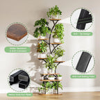 Plant Stand Indoor with Grow Lights, 8 Tiered 62" Tall Metal Plant Shelf Display Rack with 3-Head Grow Light Strips for Indoor