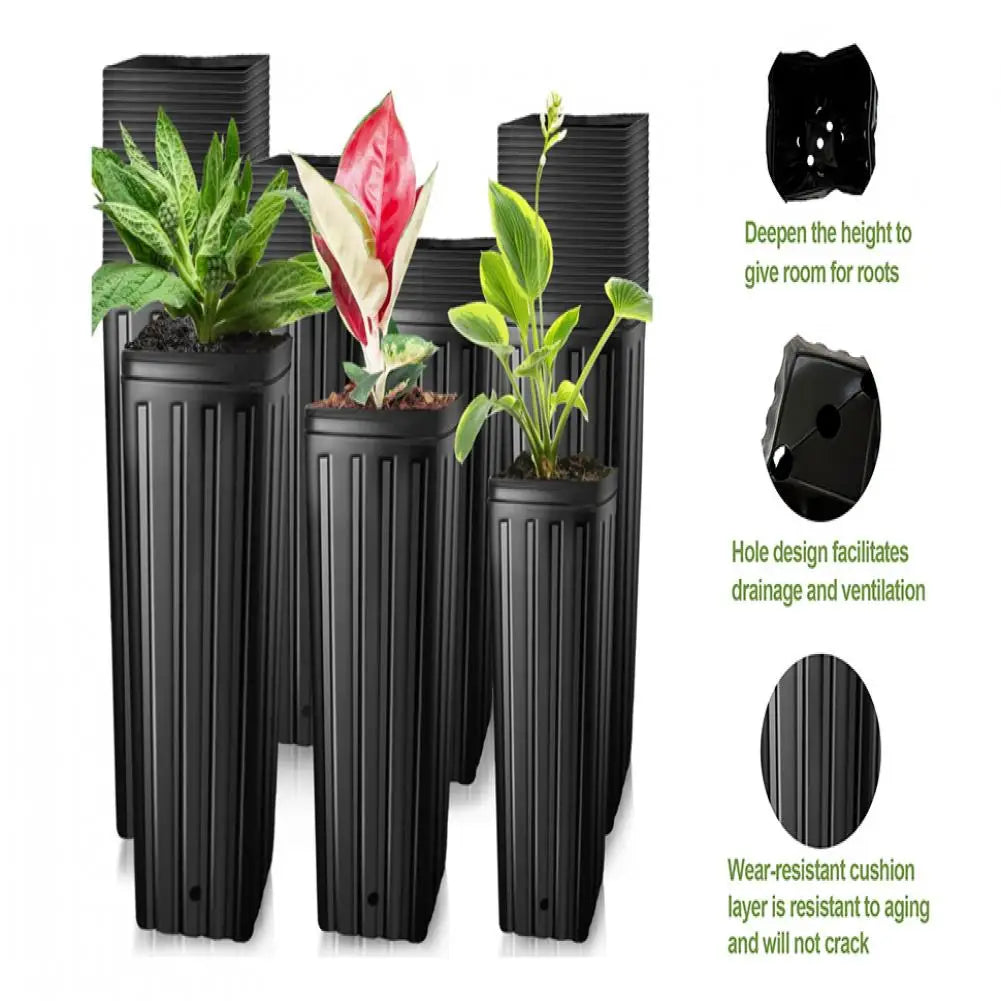 Deep Plant Nursery Pots With Drainage Holes Flower Germination Nursery Pot Seedling-Container Pots For Garden Accessories