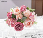 7 Heads Artificial Flowers Silk Peony Rose Hydrangea Bouquet Home Decorations Party Wedding Bride Fake Plants