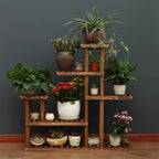 【Lifeideas】Rustic Large Multi-Tiered Wooden Plant Stand