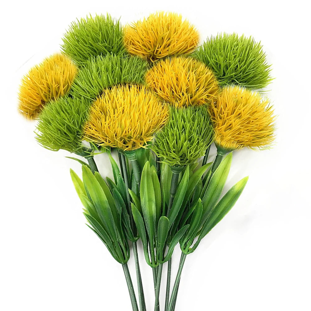 10PCS Mixed Artificial Dandelion Flowers Plastic Fake Flower Bouquet for Wedding Table Arrangement DIY Home Party Decoration
