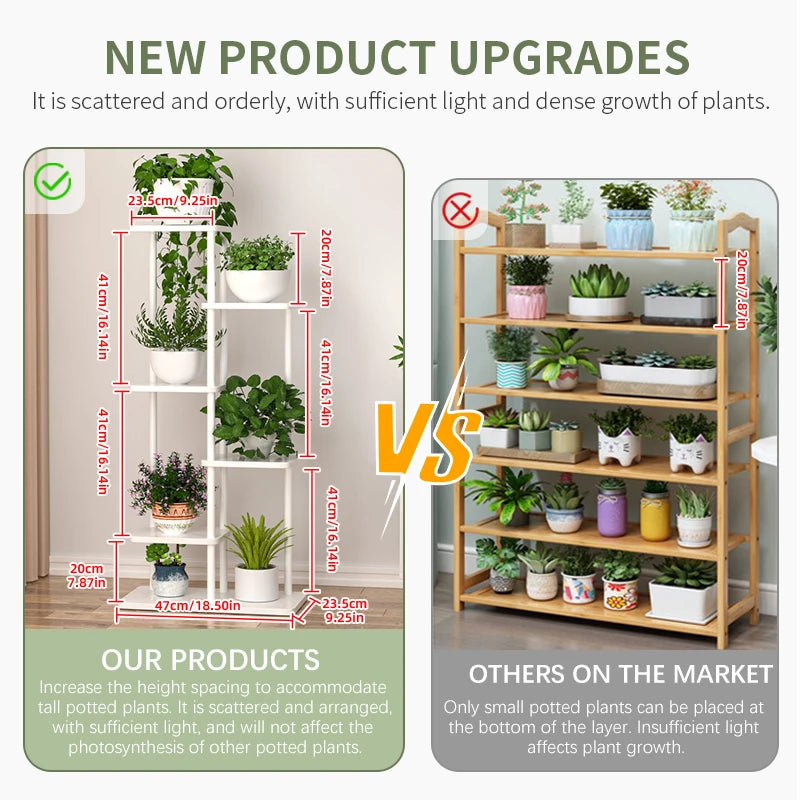 Plant Stand Stand For Flowers Wooden Shelf 5/6/8Layers Display Stand Storage Shelf Pot Rack Organizer Home Garden Decoration