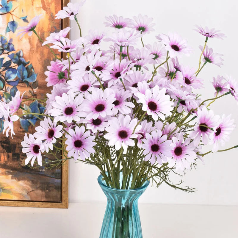 3/5/10Pcs Artificial White Daisy Flower Bouquet DIY Vase Home Garden Living Room Decoration Wedding Party Silk Fake Flowers