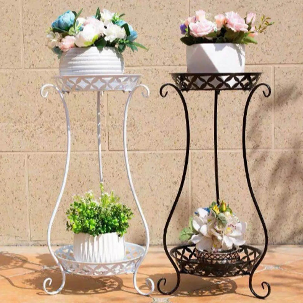 【Lifeideas】2 Tier Tall Vintage Metal Plant Stand