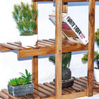 5 Tiers Plant Stand Wood Flower Rack 36in Height Plant Holder 6 Potted Display Storage Shelves Succulent Pot Rack