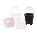 5Pcs Square Small Flower Pot Nursery Pot With Humidity Dome Transparent Gardening Pot Square Flower Starting Pots