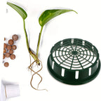 6 pieces of durable thickened garden plastic hydroponic plant pots - green circular basket liner, self-watering