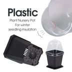 Sturdy Black Planter Pots with Tray Transparent Humidity Dome Cover Garden Greenhouse Seed Starter Germination Kit Flower Plante