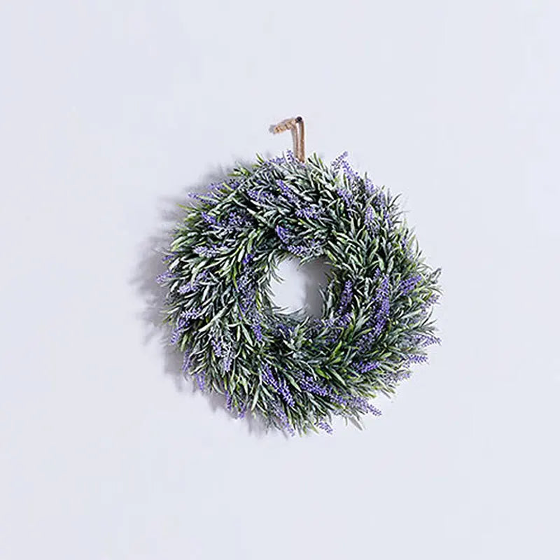 Artificial Lavender Hanging Wreath Flower Lush Topiary, Purple