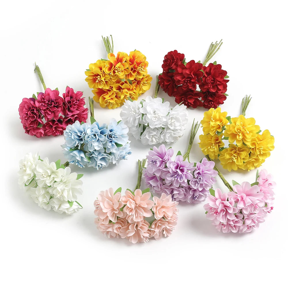 1/2Pcs Artificial Flowers Carnation 11CM Fake Flower For Home Decor Wedding Decoration Bride Craft Gifts Wreath Accessories