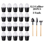 Plant Nursery Pots Humidity Dome Transparent Plastic Pot Planting Containers Cups Planter Small Seed Starting Trays Seedling