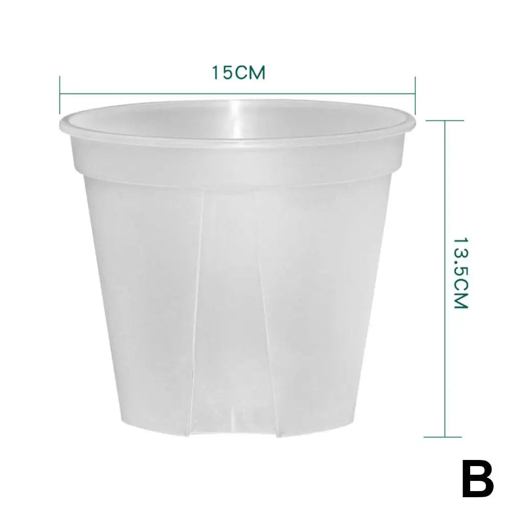 Thickened New Transparent Green Mountain Pot Root Control Pot Rose Green Rose Plastic Flower Pot Gallon Round