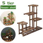 【Lifeideas】Rustic Large Multi-Tiered Wooden Plant Stand