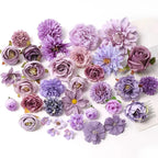 Purple Artificial Flowers Silk Fake Flowers for Home Decor Garden Wedding Decoration Bride Craft Gifts Wreath Bouquet Accessory