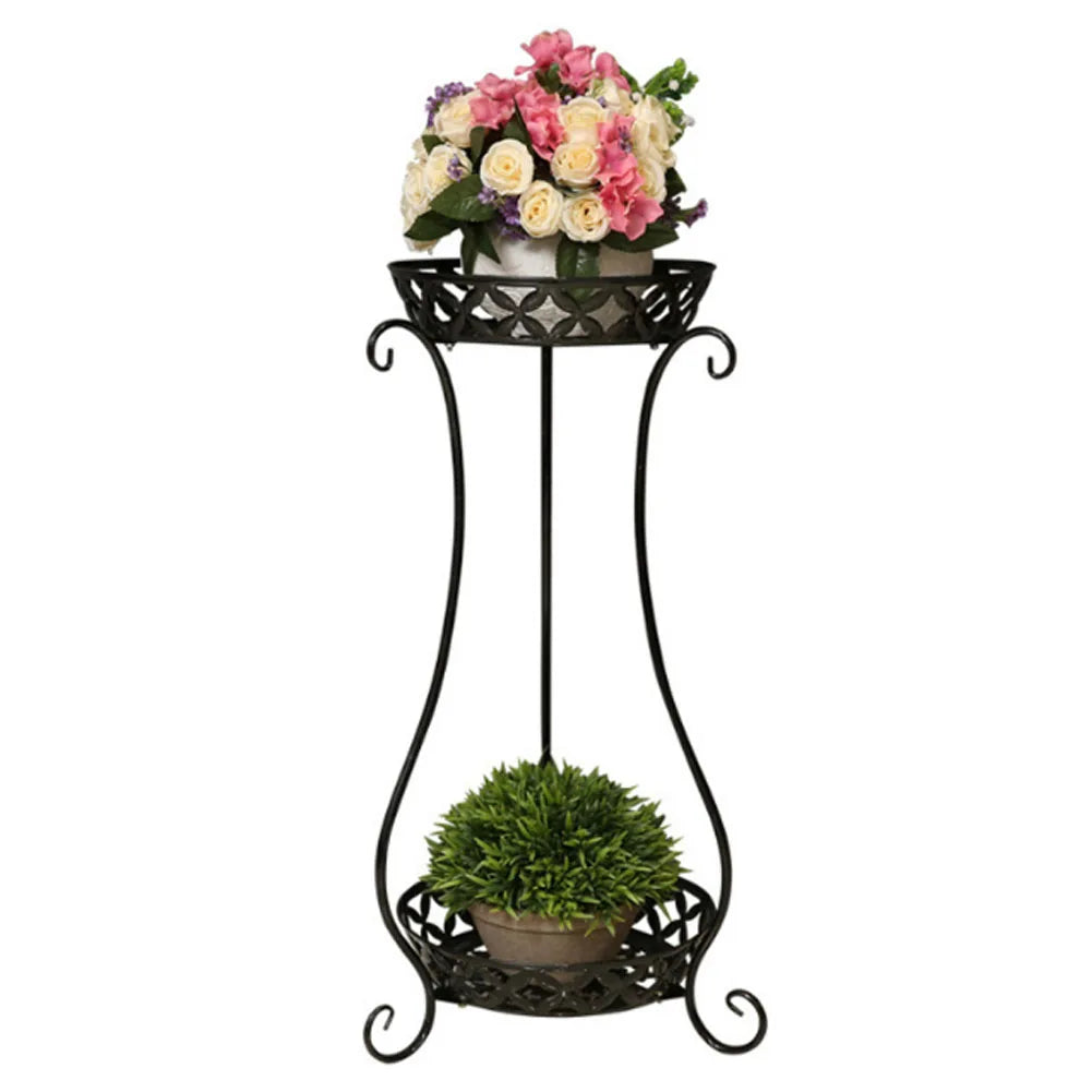 【Lifeideas】2 Tier Tall Vintage Metal Plant Stand