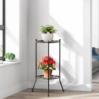 Retro 2-layer metal plant pot rack potted plant display stand balcony garden plant rack