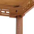 【Breeins】2-Tier Bamboo Plant Stand Classic Chinese Style Flower Stand Home Office Decoration Freestanding