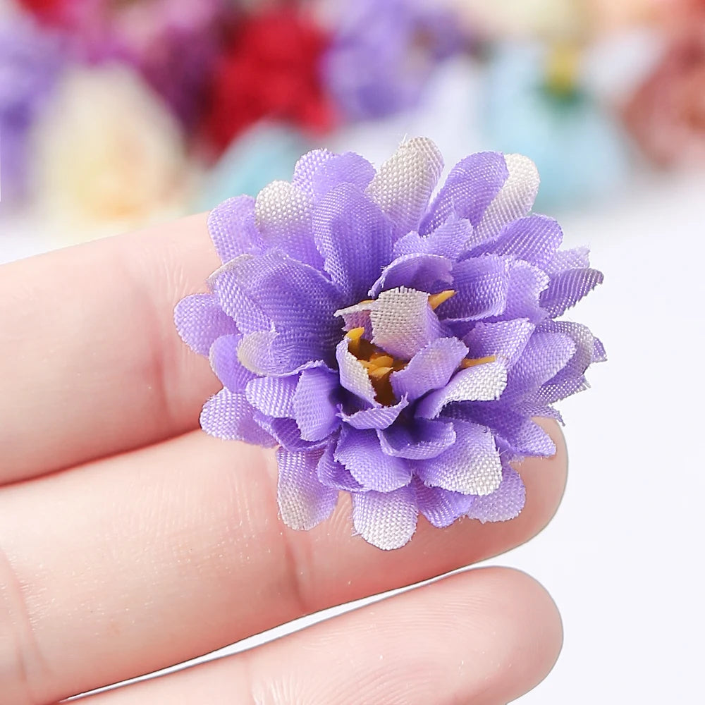 10/20/50Pcs Artificial Rose Mini Silk Flower Heads Simulated Flower Home Room Decoration DIY Wreath Accessories Wedding Decor