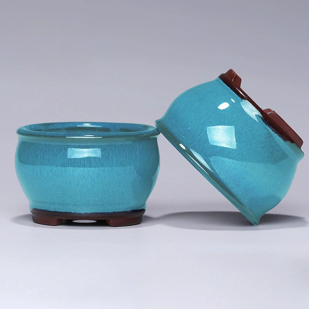 Ceramic Succulent Flower Pot Ceramic Plant Pots with Drainage Holes for Windowsills Shelves Gardens and Patios