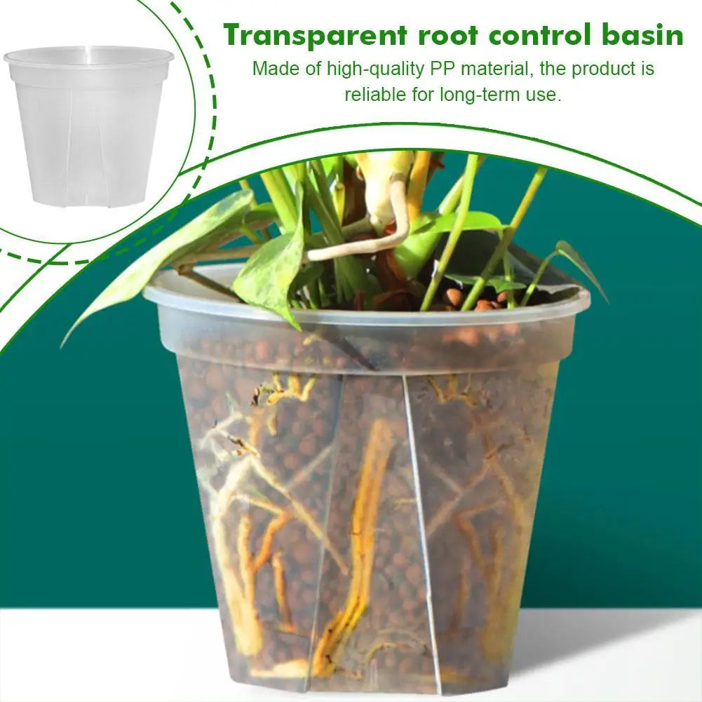 Thickened New Transparent Green Mountain Pot Root Control Pot Rose Green Rose Plastic Flower Pot Gallon Round