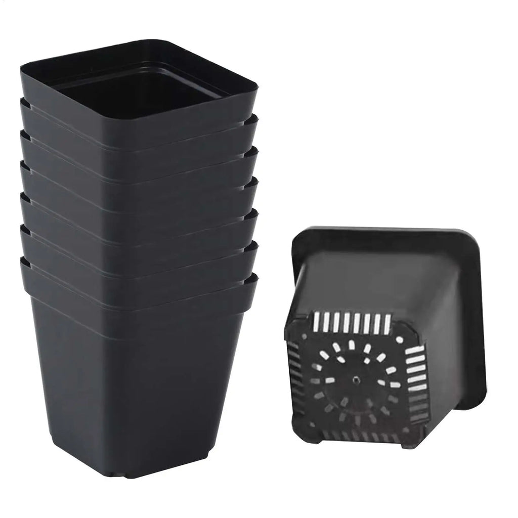 50Pcs Seedling Pots Square Plant Seeding- Planting Cup Plastic Deep Nursery Tree Pot Flower Plant Container Pot Garden Grow