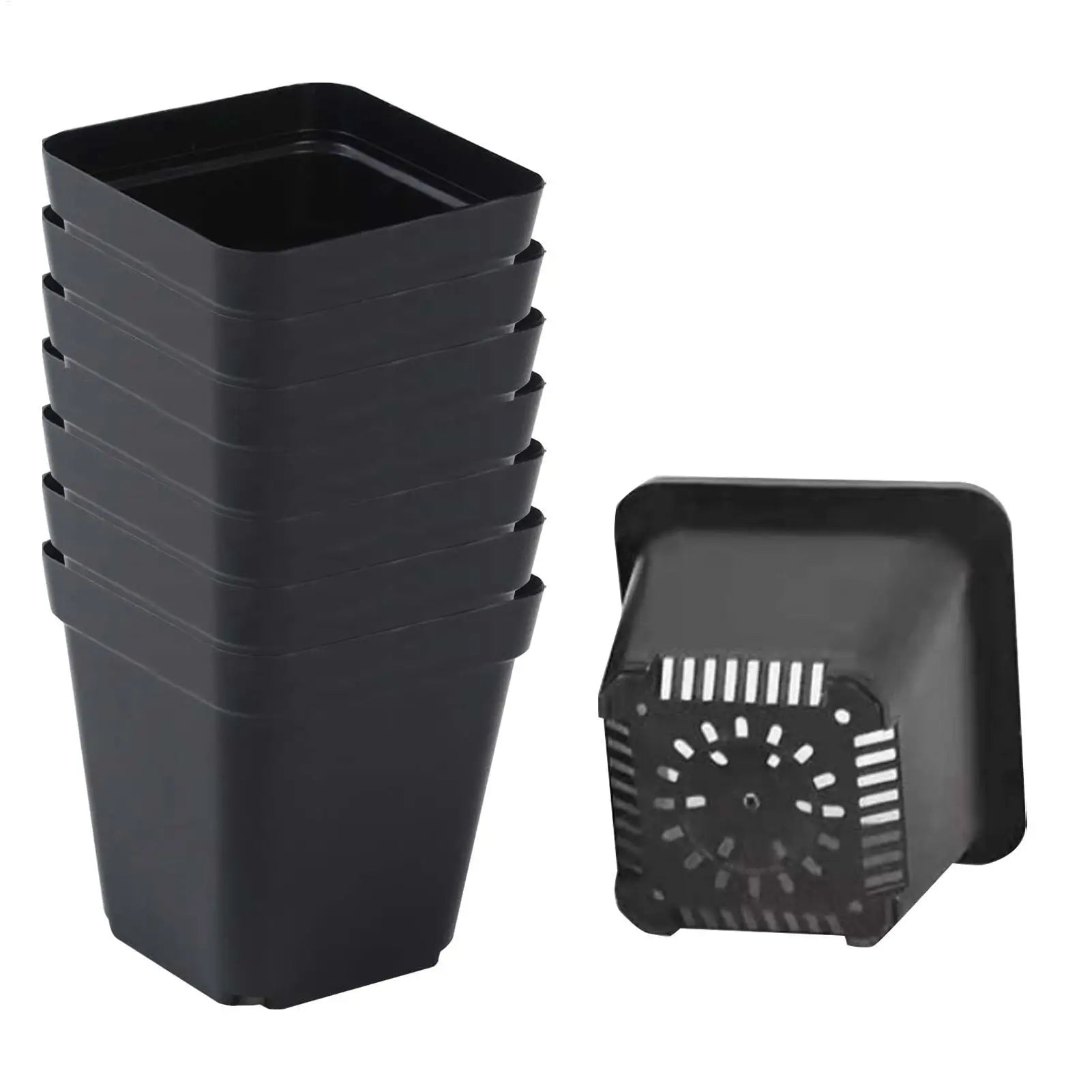 50Pcs Seedling Pots Square Plant Seeding- Planting Cup Plastic Deep Nursery Tree Pot Flower Plant Container Pot Garden Grow