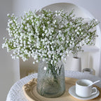 90Heads 52cm White Artificial Flowers Wedding DIY Bouquet Decoration Arrangement Plastic Babies Breath Fake Flower Home Decor