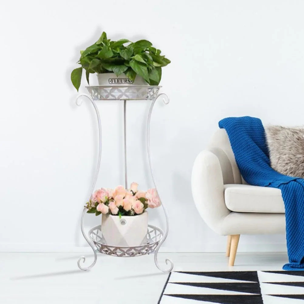 【Lifeideas】2 Tier Tall Vintage Metal Plant Stand