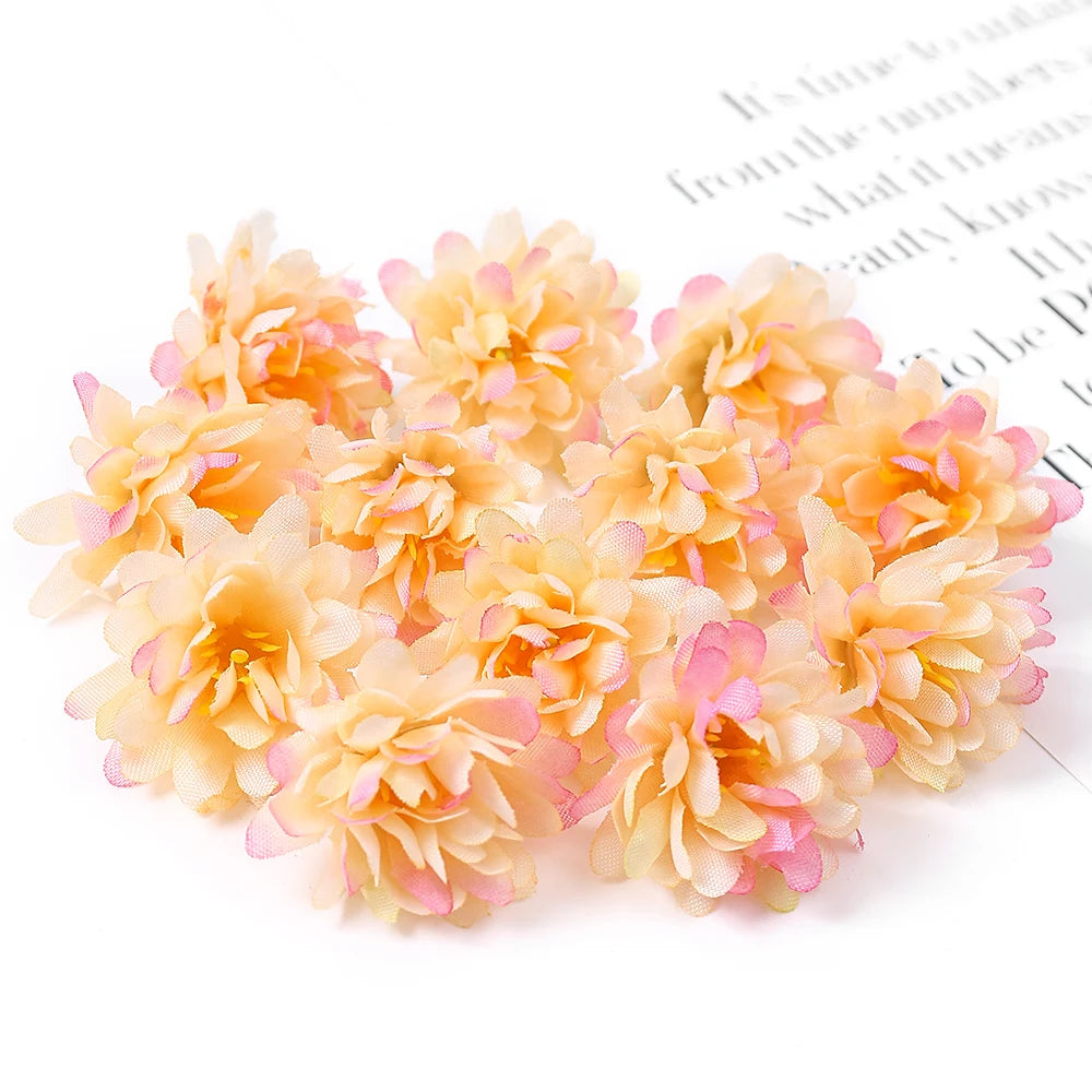 10/20/50Pcs Artificial Rose Mini Silk Flower Heads Simulated Flower Home Room Decoration DIY Wreath Accessories Wedding Decor