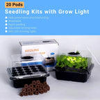 20 Hole Hydroponic Plant Seedling Pots with Intelligent Fill Light Seedling Tray for Fruit Vegetable Gardening Planting Supplies