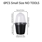 Plant Nursery Pots Humidity Dome Transparent Plastic Pot Planting Containers Cups Planter Small Seed Starting Trays Seedling