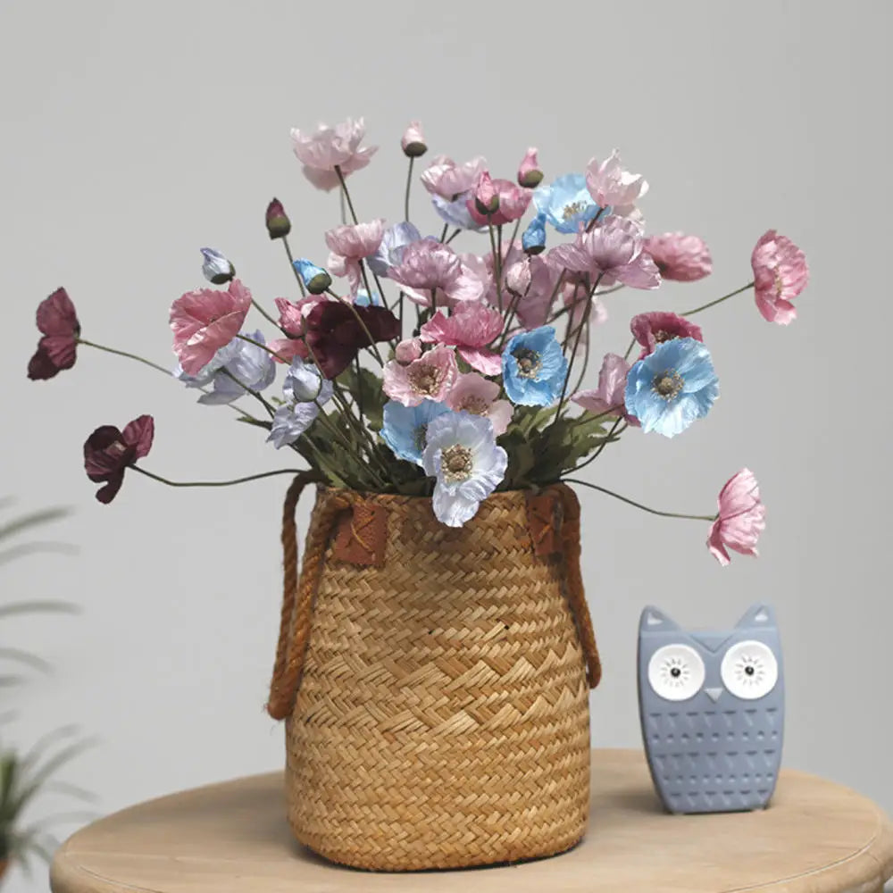 Artificial Flowers Fake Poppy Silk Flowers Long Stem Housewarming Garden Table Wedding DIY Party Wedding Bridal Bouquet Decor