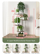 Plant Stand and Flower Stand Storage Shelf 4/5/6 Tier Flower Shelf Planter Rack Storage Organizer Display Indoor Garden Balcony