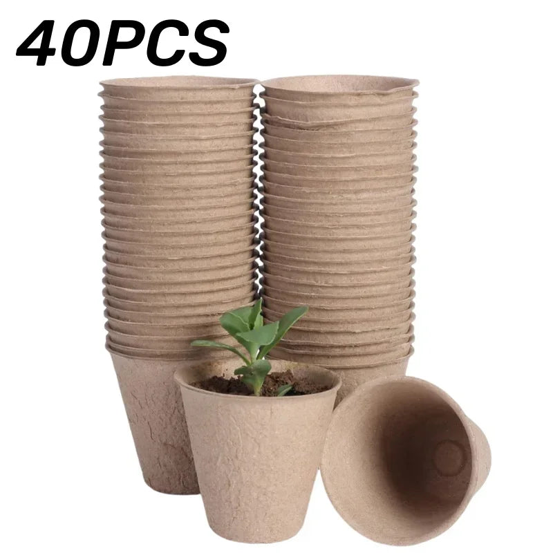 2025 Biodegradable Transplanter Pulp Paper Flower Plant Peat Pots Transplant Seedlings Pots Seed Germination Tray
