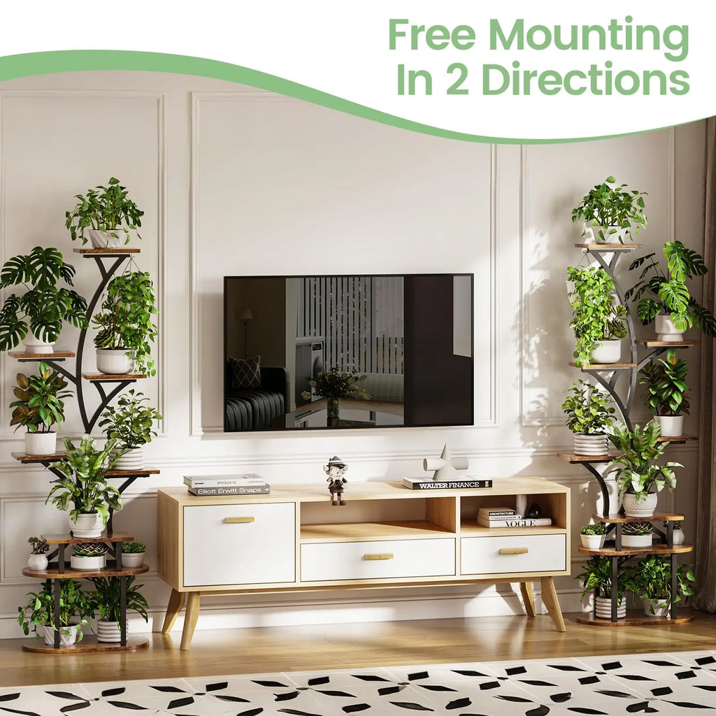 Plant Stand Indoor with Grow Lights, 8 Tiered 62" Tall Metal Plant Shelf Display Rack with 3-Head Grow Light Strips for Indoor