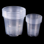 5 Pieces 6 Sizes 3/3.5/4/5/6/7 Inches Greenhouse Transparent Plastic Flowerpot Drainage Hole Pot Breathable Nursery Flower Pot