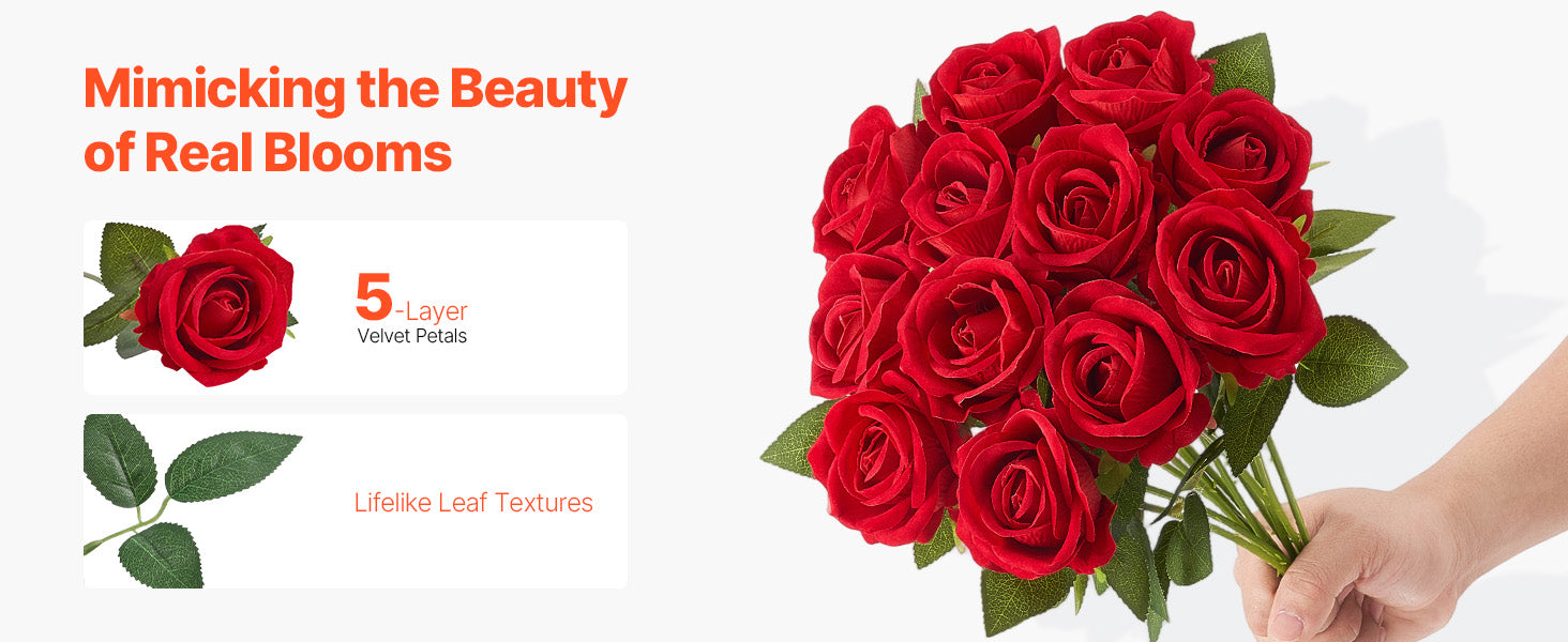 SucceBuy Artificial Flowers 60/120/500pcs Real Looking White Foam Fake Roses Bulk White/Red Faux Bridal Shower for DIY Wedding